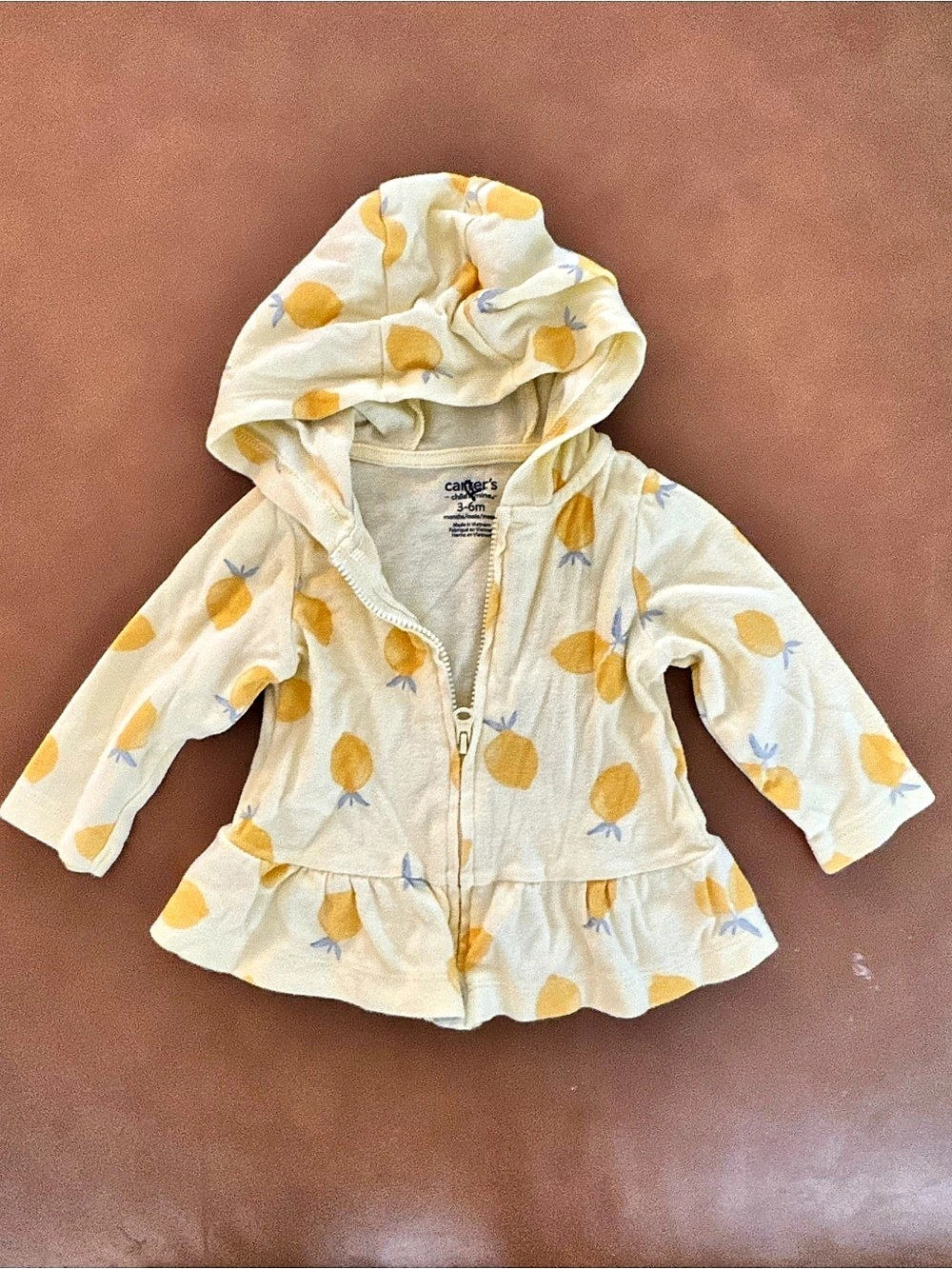 Carter's Girls Lemon Print Hooded Jacket